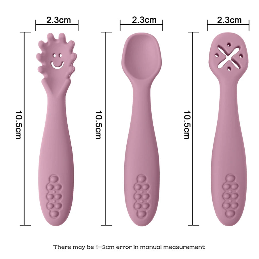 Juego de utensilios de silicona de 3 piezas para bebé